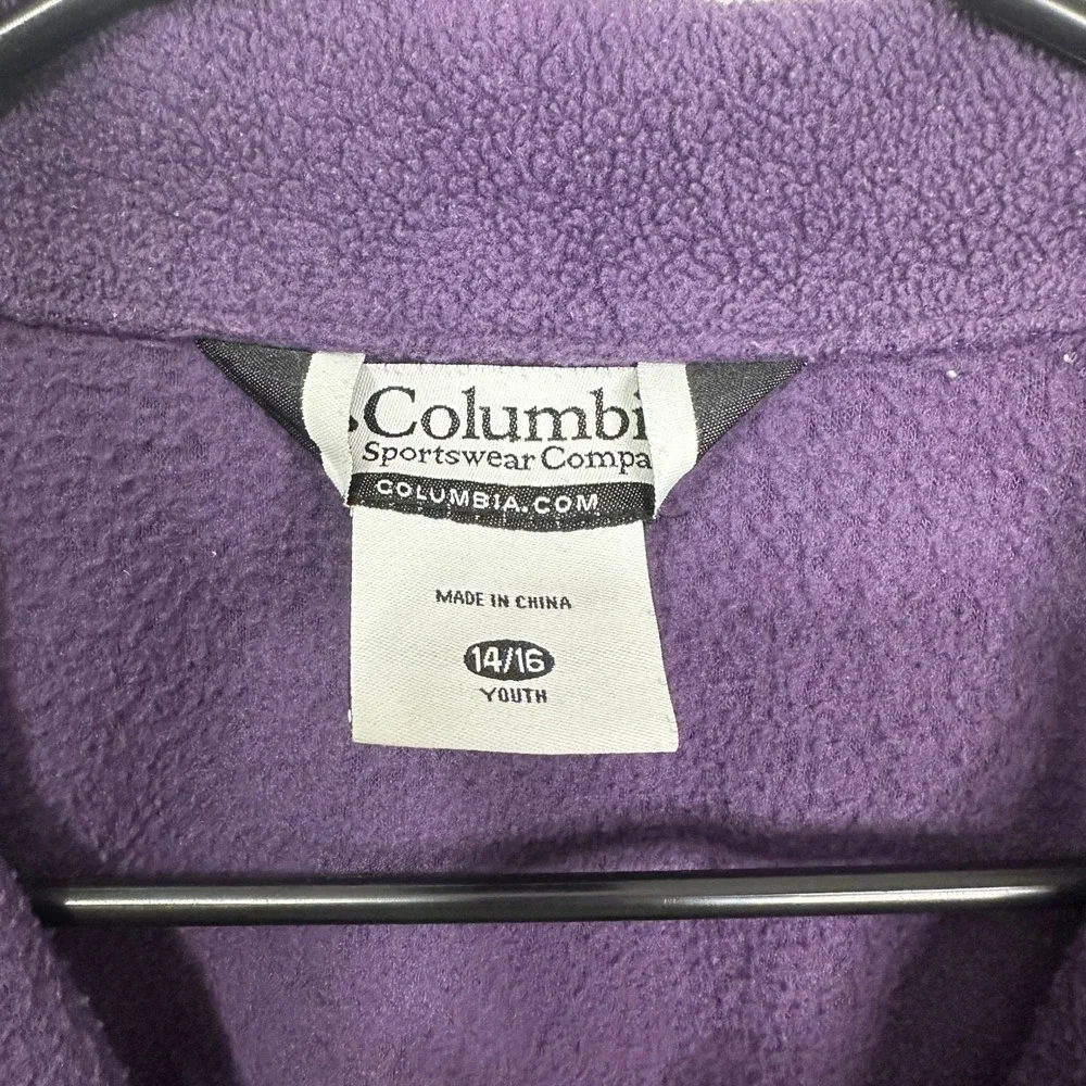Columbia Youth Purple Full Zip Fleece Jacket WG6187 Size 14/16 Large